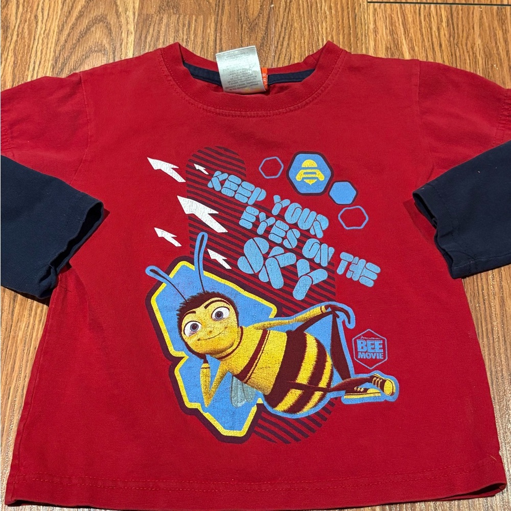 2007 Bee Movie Red and Navy Kids Shirt